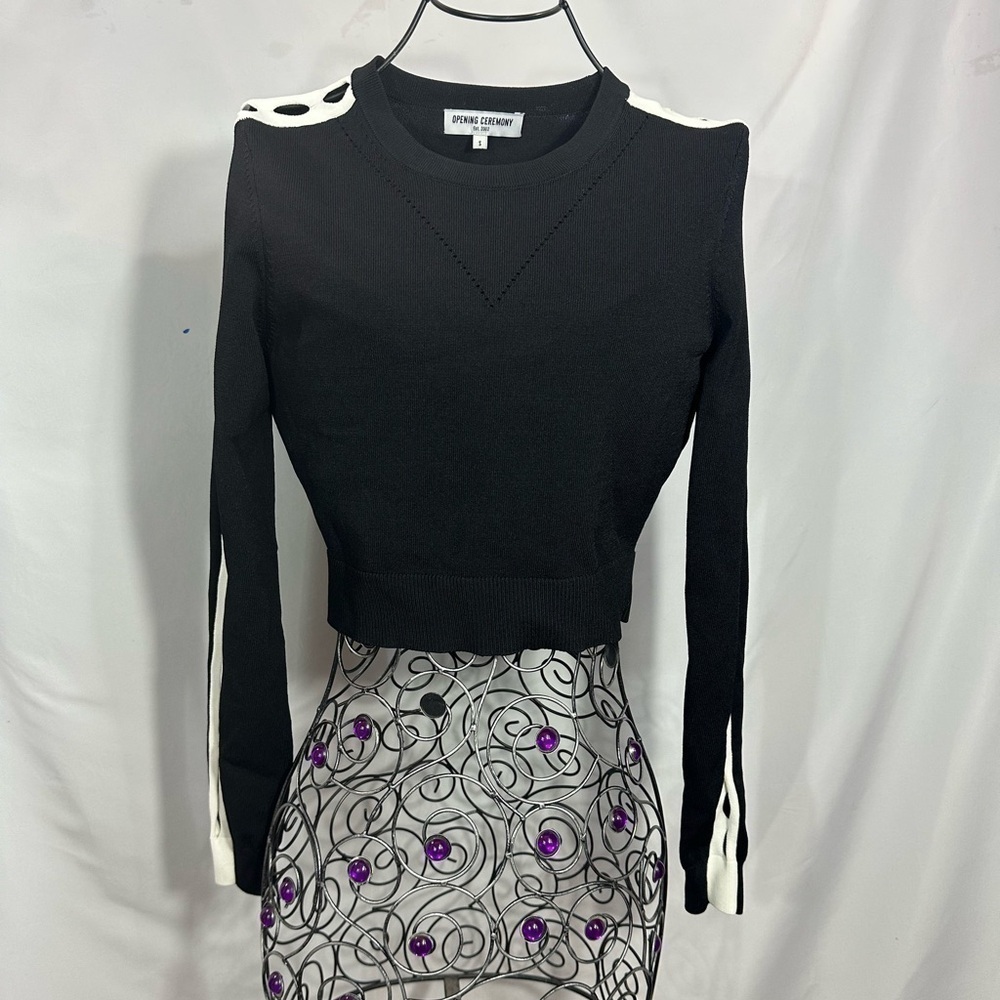Opening Ceremony black and white cutout cropped sweater size S